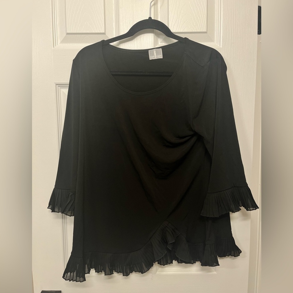 USED Fair Lady Black Blouse